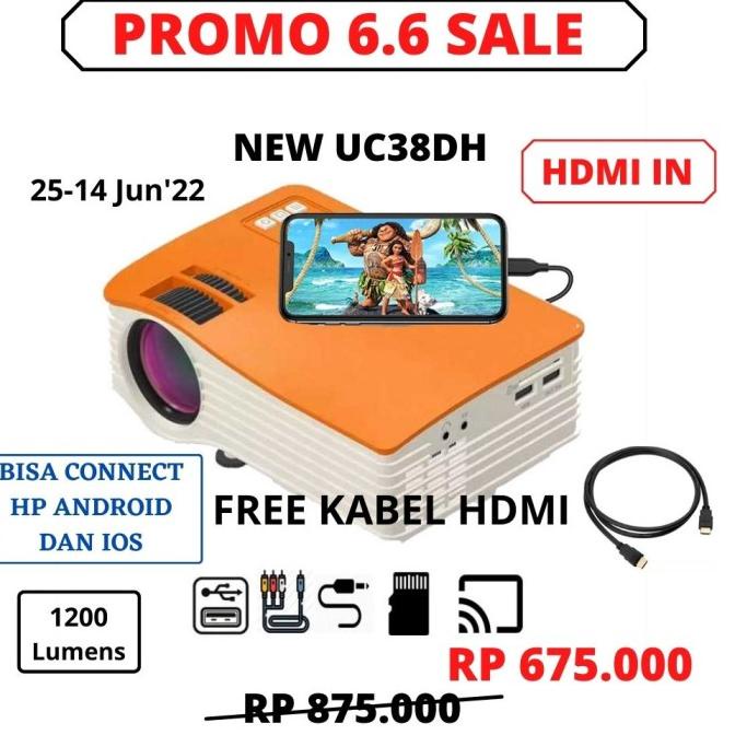 UNIC UC38D Home Portable LED Projector 40 ANSI Lumens Mini Proyektor Termurah