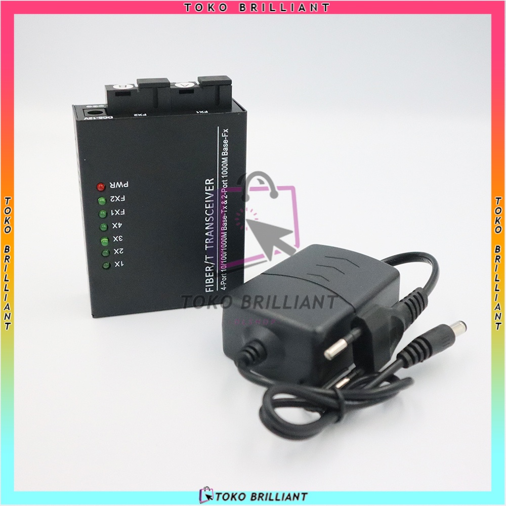 2F4E Konektor RJ45 / Converter saja Giga / Fullset Giga Fiber Converter Switch Media Converter Mode Fiber [BISA BAYAR COD]