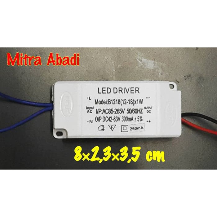 Promo LED Driver 12 18 1 Watt Casing Plastik Limited