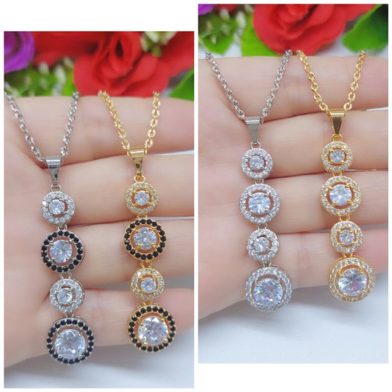 Set Perhiasan Kalung+Liontin Xuping Permata Lapis Emas 18k