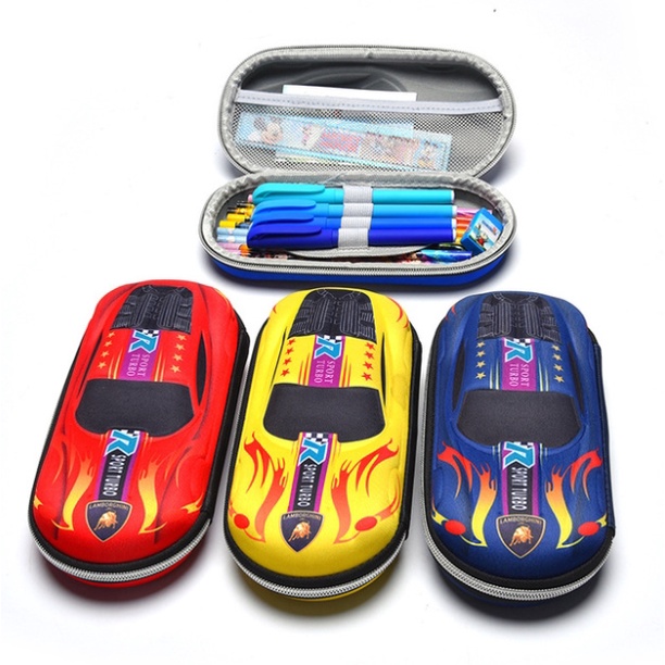 Tempat Pensil Kotak pensil Tepak 3D Timbul Hardtop Pencil Case Motif Mobil Murah-1