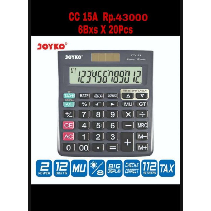 

Joyko CC 15A Kalkulator 12digit