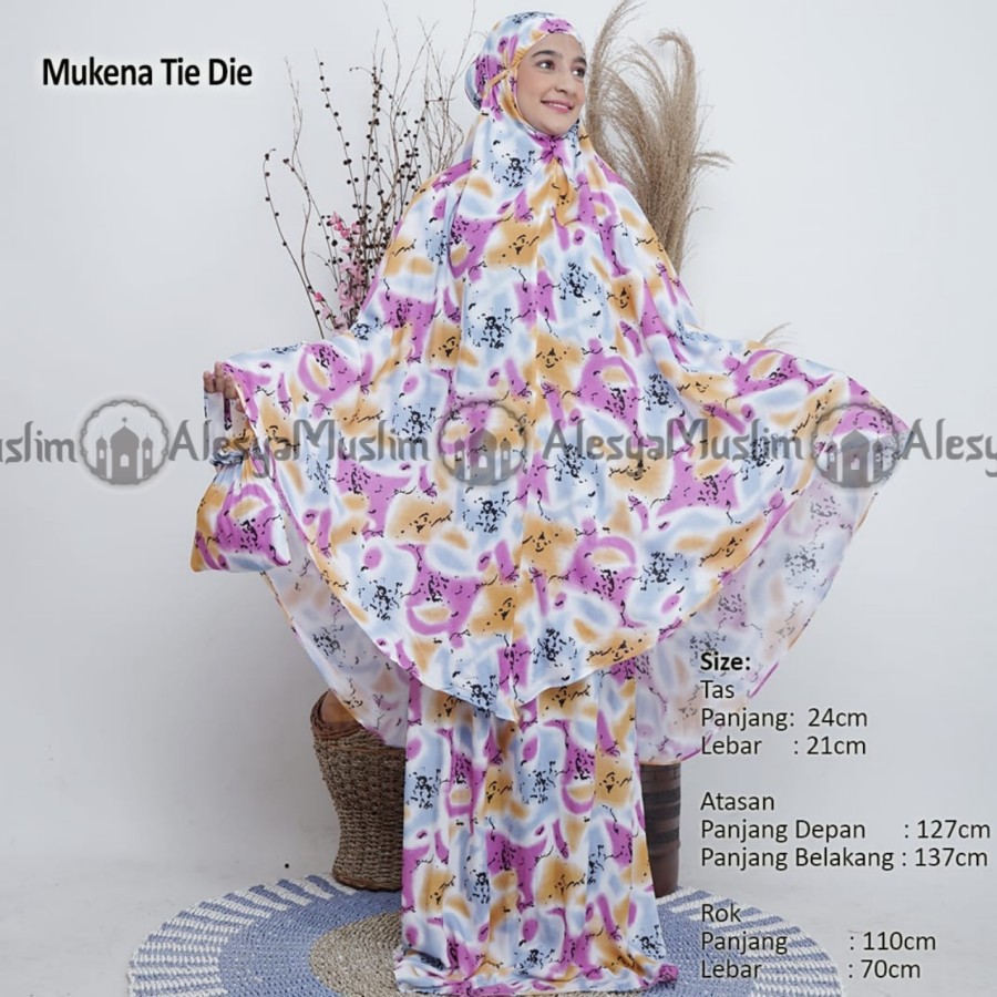 mukena amanda tie die bahan rayon size jumbo/best seller/bisa bayar ditempat/COD