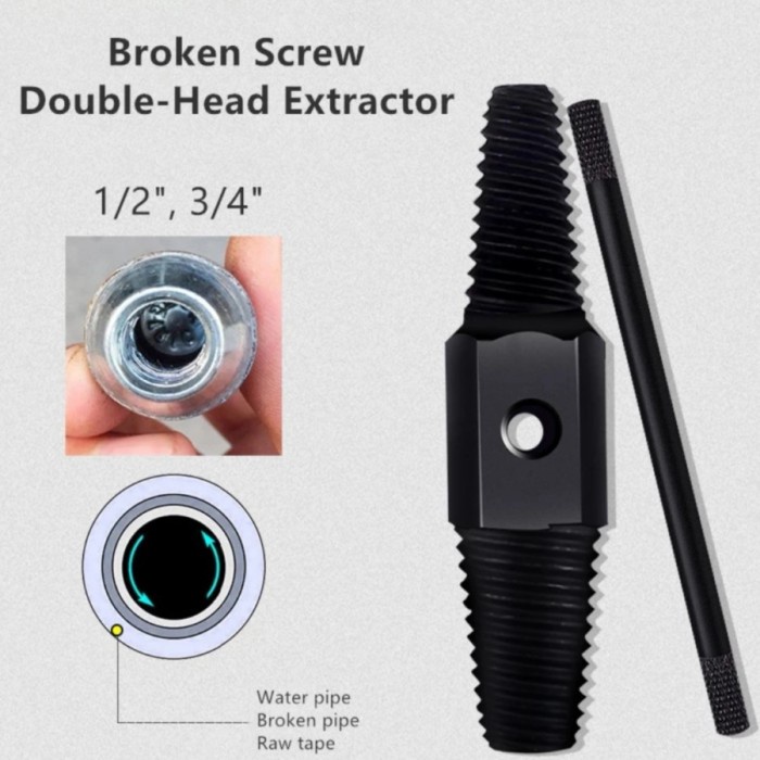 BAROKAH Pipe Broken SCREW Extractor Pembuka keran Pipa kran Rusak 1/2&quot; 3/4&quot;