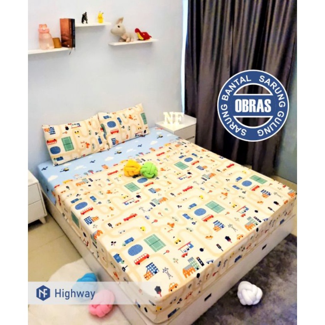 SPREI HOMEMADE MOTIF MOBIL DAN JALANAN ANAK COWOK
