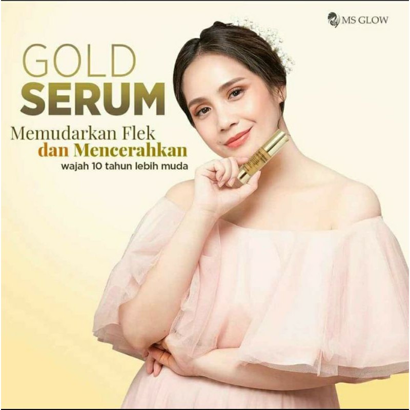 100% Asli dan Original Serum Gold MS Glow 24K anti aging serum menghilangkan flek membandel