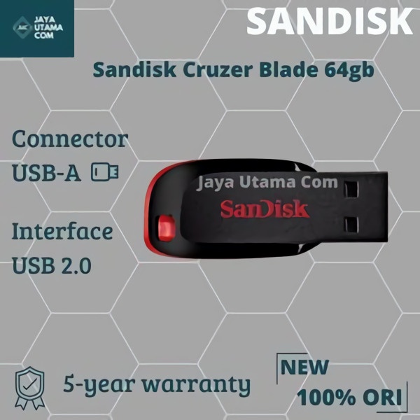 Flashdisk Sandisk Cruzer Blade 64gb ORIGINAL