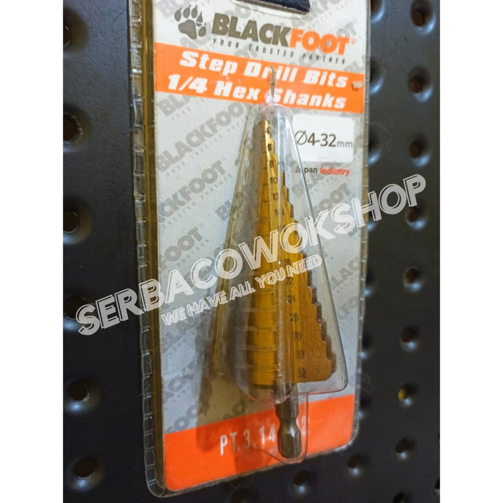 Blackfoot Mata Bor Pagoda - Drill Titanium Coated Stepdrill 4-32mm Termurah Berkualitas