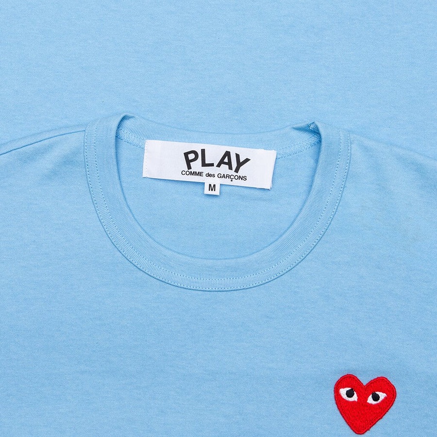 CDG Women Red Emblem Tee Light Blue 100% Authentic