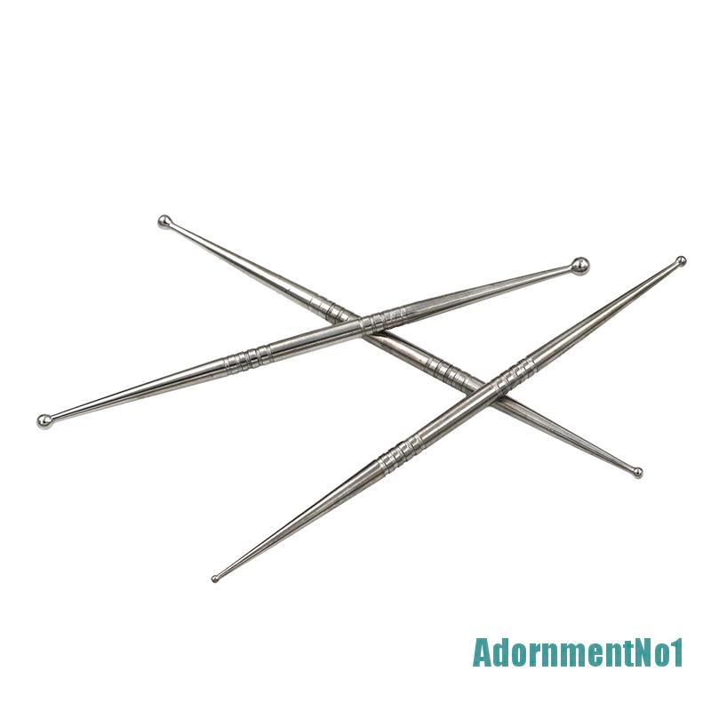 (AdornmentNo1) 3pcs / Set Alat Pahat Kepala Ganda Bahan Stainless Steel Untuk Tanah Liat