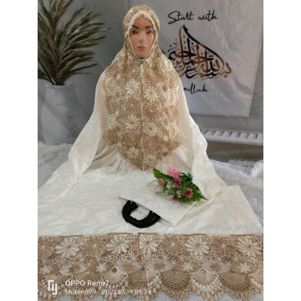 Mukena terusan Katun Paris - Mukena katun Jepang