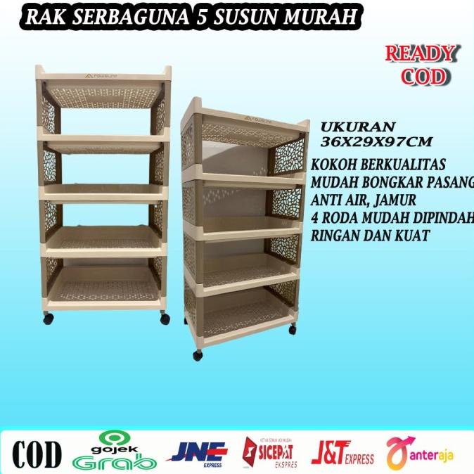 rak serbaguna plastik murah dapur portable 5 susun rak buku serbaguna