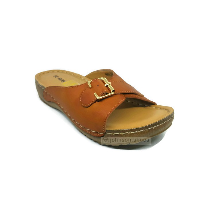 Sendal / Sandal Kulit Wanita Perempuan BE-BOB / BEBOB Yaris 010 Tan 100% ORIGINAL