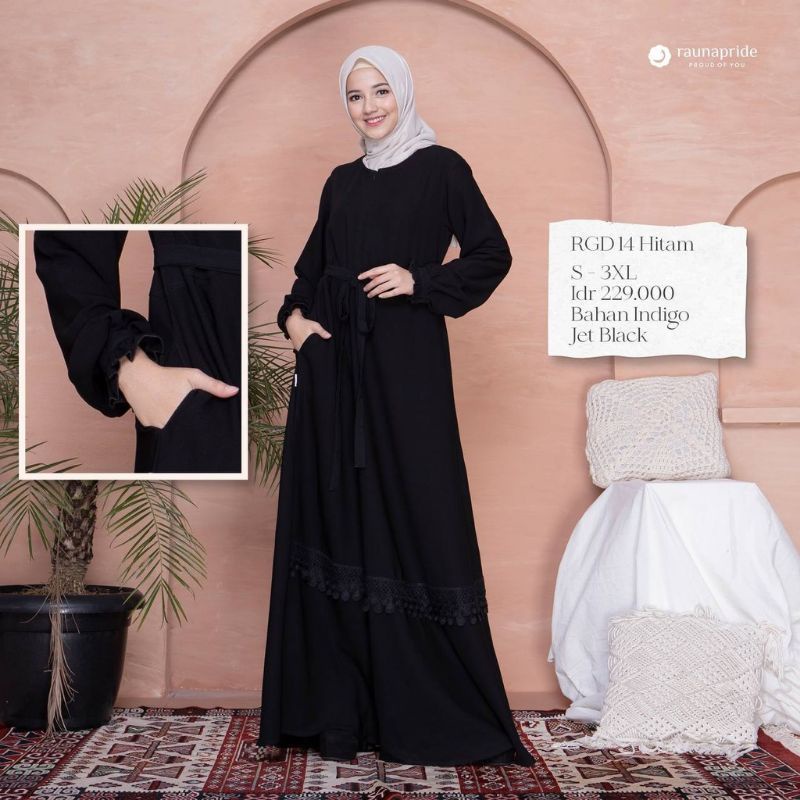 Gamis Rauna RGD 14 Hitam