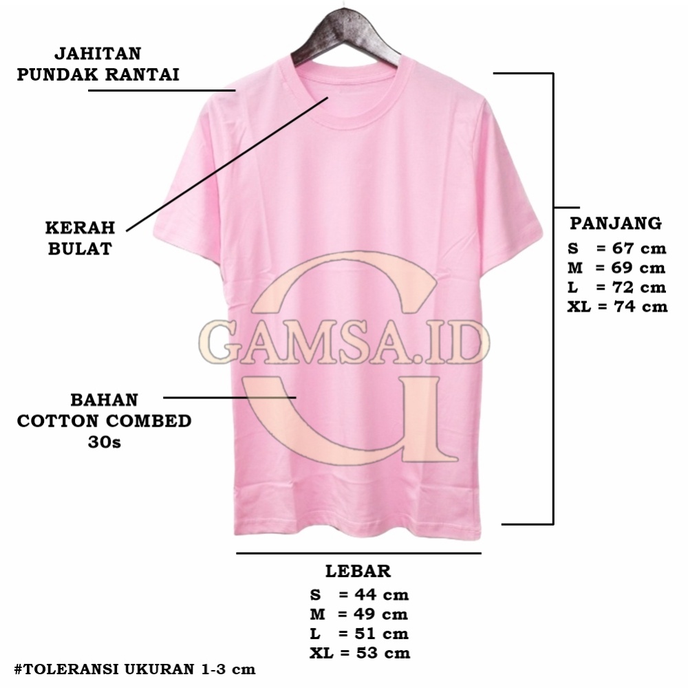 KAOS POLOS PRIA WANITA BAJU TSHIRT LENGAN PENDEK BAHAN COTTON COMBED 30 S