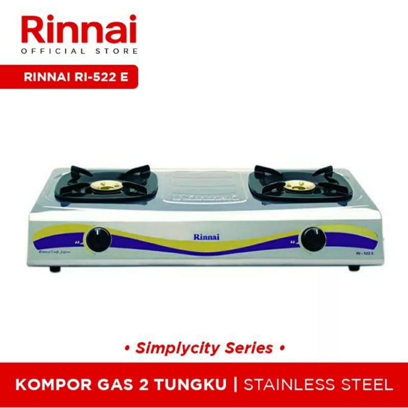 Kompor Gas Rinnai Stainless RI 522E Kompor Stainless Rinnai Kompor Rinnai 522E Kompor Rinai RI 522 E