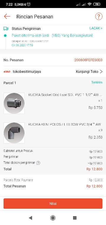 Rucika Socket Drat Luar Sdl Pvc 1 1/2 Aw / Valve Socket