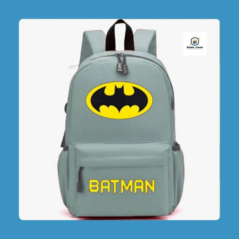 Ransel Sekolah untuk anak laki laki PAUD/TK/SD TAS Gendong Tas main Ransel Batman EMOEMO