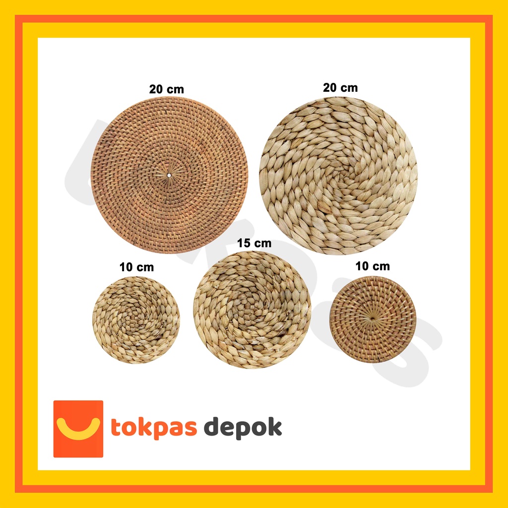 Jual Placemats Enceng Gondok Rotan Tatakan Piring Gelas Anyaman Enceng Gondok Rotan 8912