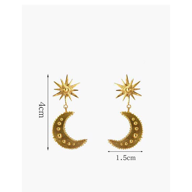 LRC Anting Tusuk Fashion Gold Irregular Geometric Earrings D28839