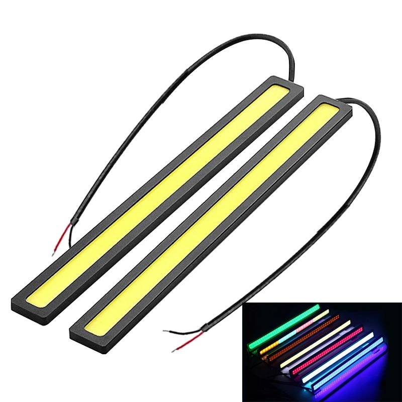 GS7i razend lampu led strip mobil car running light waterproof dc12v cob 17cm ice blue 1 pcs - jj2869 - blue Or-i