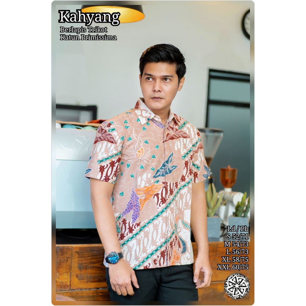 Model Baju Batik Pria Lengan Pendek Terbaru Motif Kahyang-0