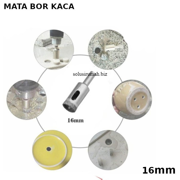 Mata Bor Kaca Hole saw 16mm Diamond Pelubang keramik 16 mm granit batu