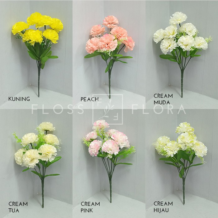 Bunga Artificial Bunga Palsu Bunga Carnation Flora x7 Bunga Artificial Bunga Palsu Bunga Carnation Flora x7
