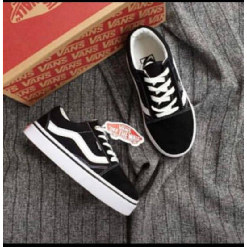 Sepatu Anak VANS OUDSCUL Tali Hitam Putih Casual Dan Berkualitas