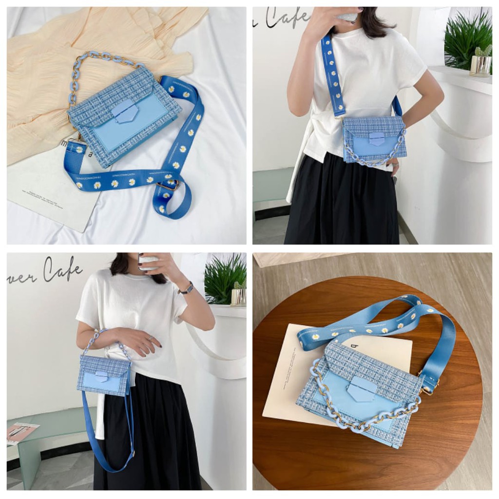 [Clearance Sale!] Tas Selempang Wanita 2 Tali Sling Bag Hengxinggonyi Tas Import