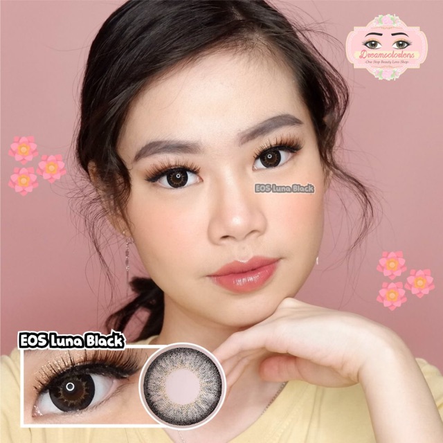 Softlens EOS Luna Black / Hitam Normal Minus Beda Minus