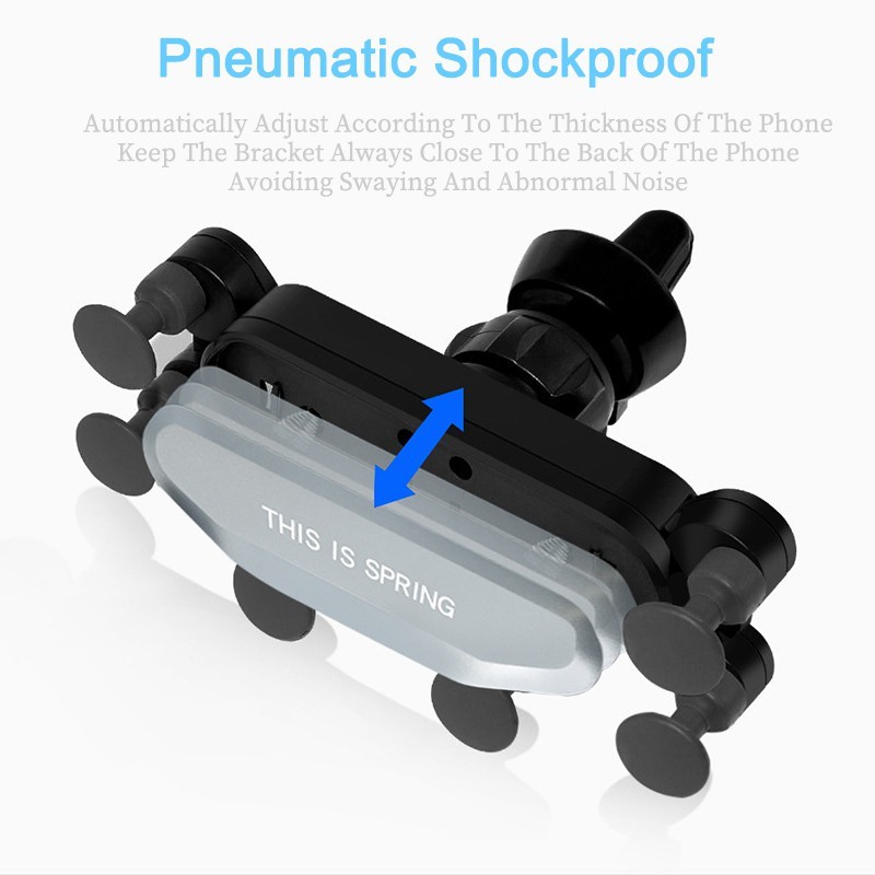 Universal Gravity Bracket Auto Car Phone Holder Dudukan Ventilasi Udara Dudukan Ac Mobil Phone Holder Sensor Gravitasi 6 Titik Dukungan