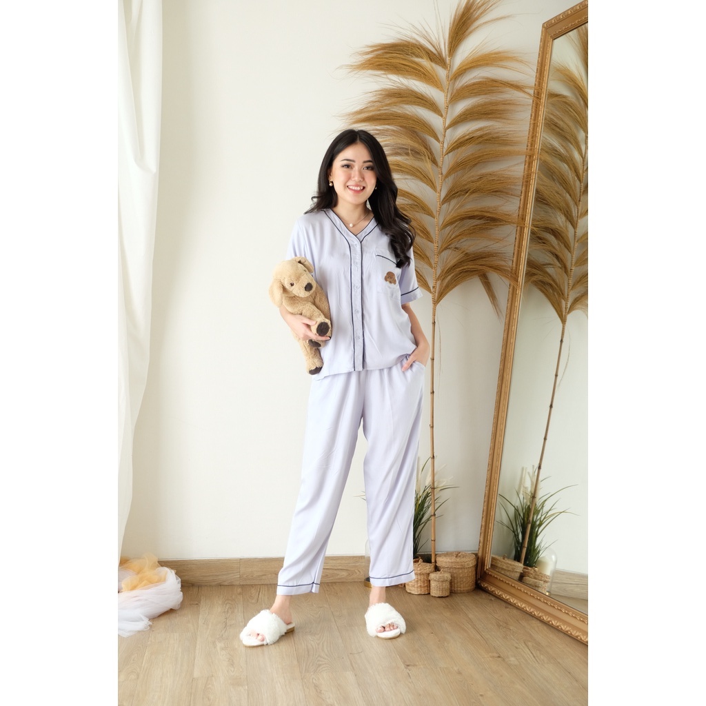 Ren Pajamas Poodle - Atasan Celana Baju Tidur Setelan Wanita