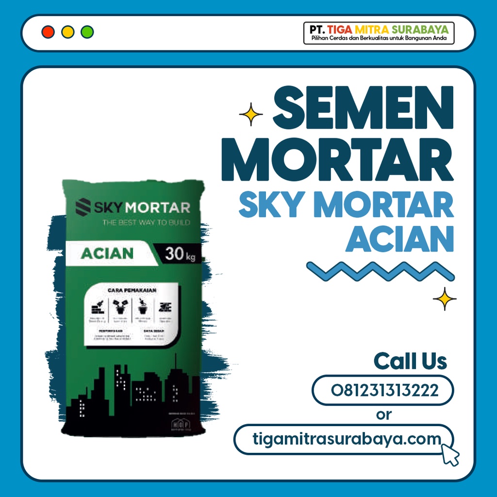 Semen Mortar Acian Abu // Sky Mortar @40 Kg