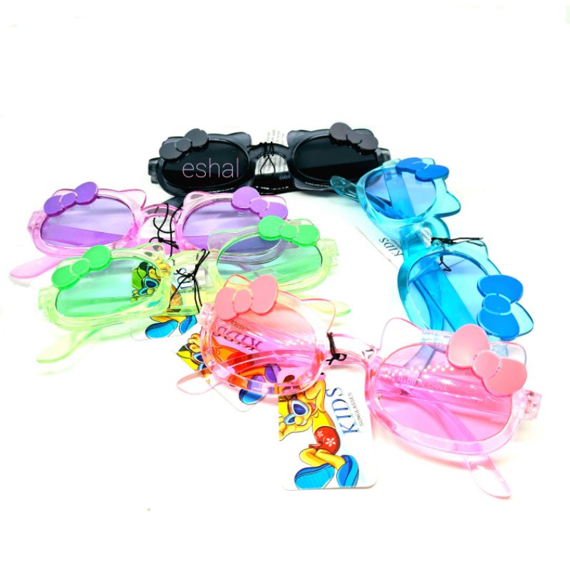 [ COD ] Kacamata Anak Perempuan Fashion Gaya Hello Kitty Pink Transparan-1