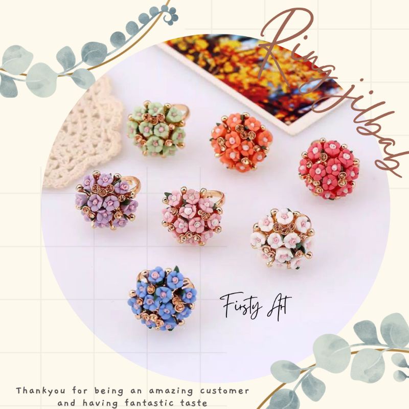 Cincin Bros Kolong jilbab model bunga clay premium import termurah