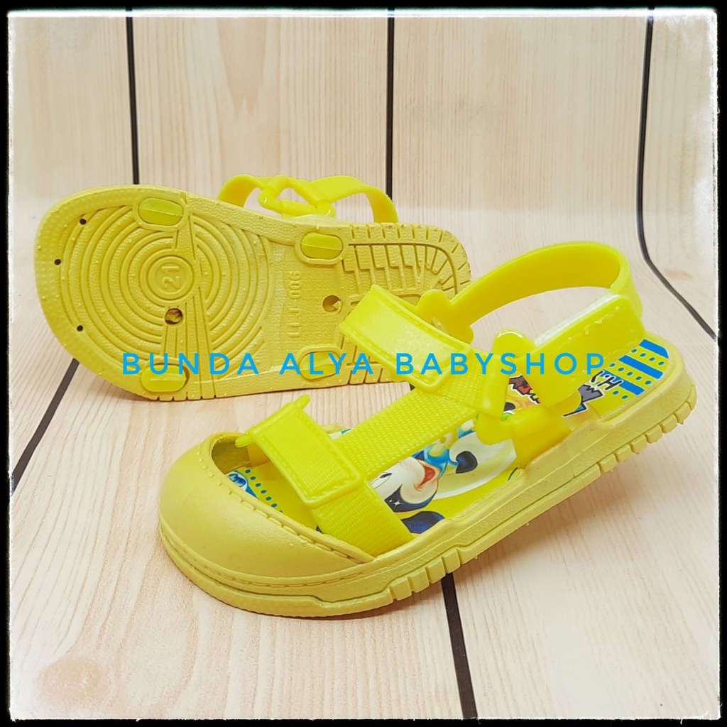 Sendal Anak Laki Laki Umur 9 Bulan 1 2 3 4 5 Tahun KUNING Anti Licin Motif Kartun Alas Karet Sepatu Sandal Anak Cowok Elastis Lucu Nyaman DIpakai