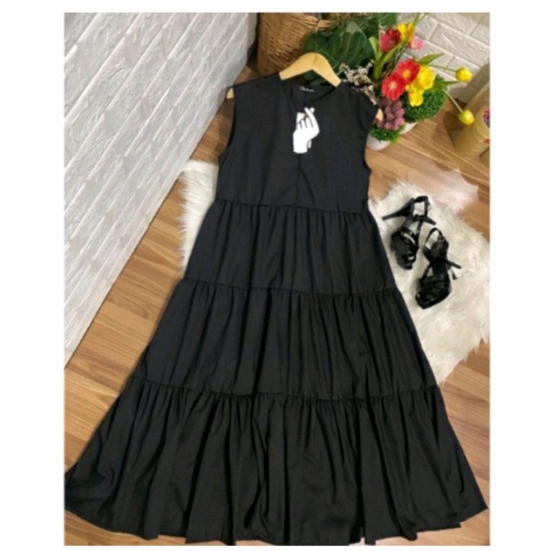 INNER DRES BAHAN WOLLYCREPE INNER TANPA LENGAN |INNER GAMIS NON BUSUI | INNER KUTUNG | DRESS KUTUNG 