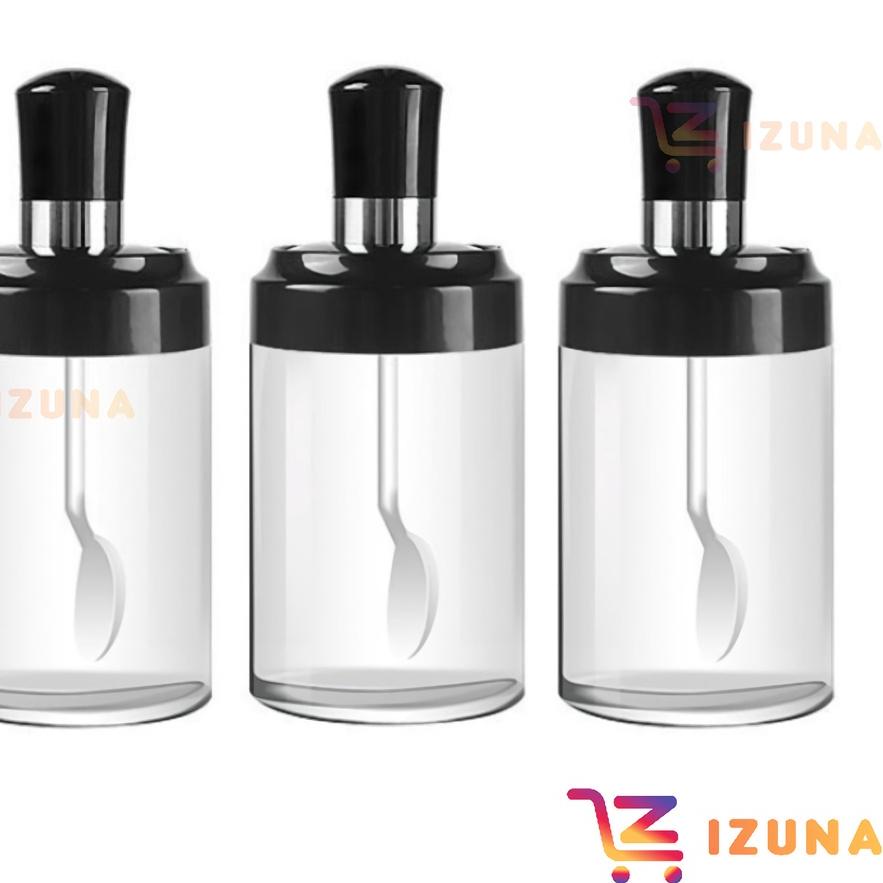 【⚡TAR】/[IZUNA] Botol Bumbu Kaca 250ML / Botol Bumbu Kaca + Sendok / Wadah Bumbu Kaca[IZUNA] Botol Bu