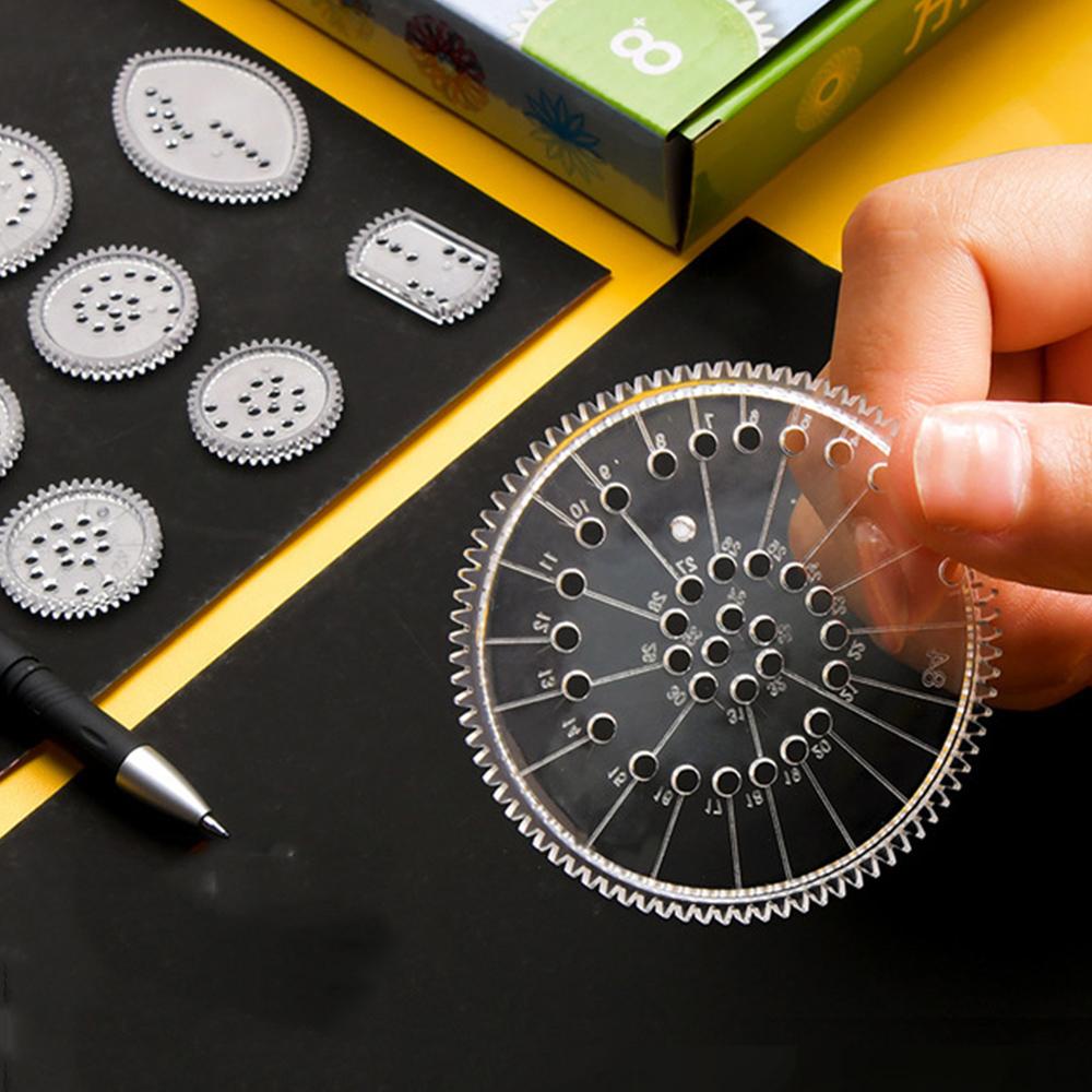 Lanfy Spirograph Student Supply Mainan Edukasi Interlocking Gears Roda Stensil