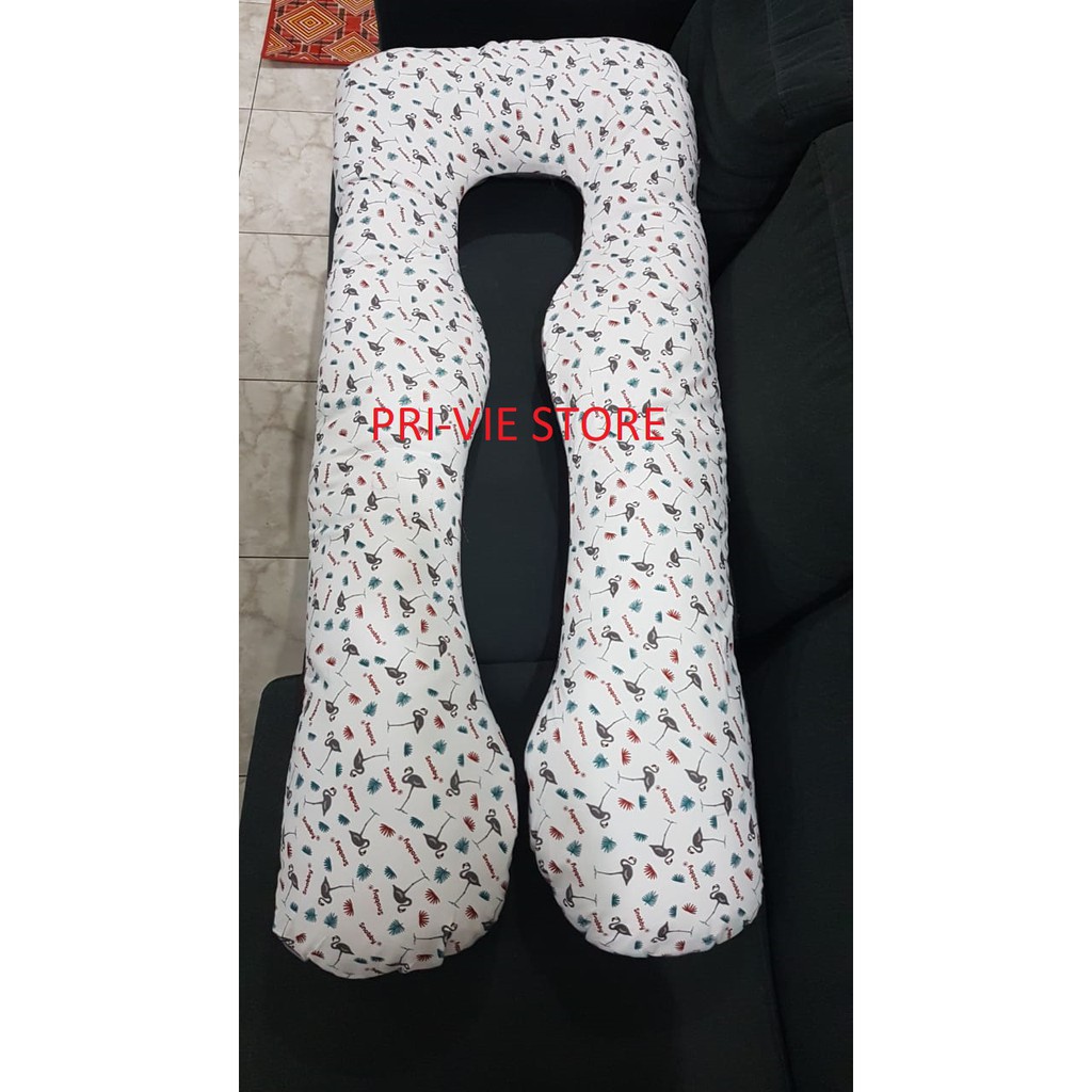 [3 kg] Snobby Maternity Pillow Bantal Ibu Hamil &amp; Menyusui Print Abu Flamingo Series - TPB 5232