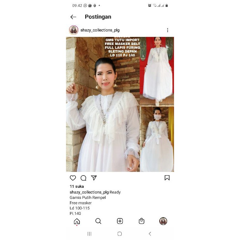 gamis tile tutu putih