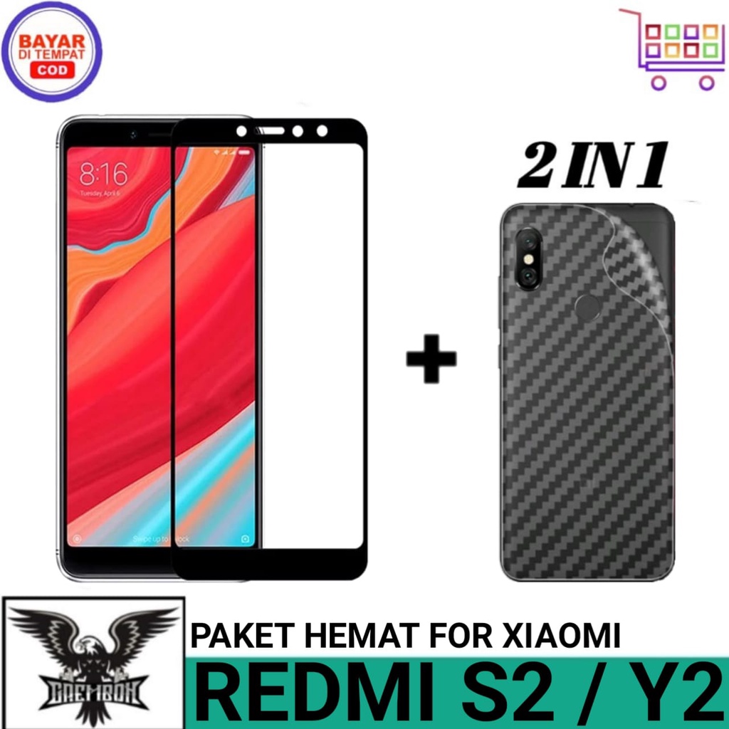 Promo TG Anti Gores Layar Xiaomi Redmi S2 / Y2 Free Garskin Carbon Premium Anti Gores Anti Bekas Sid