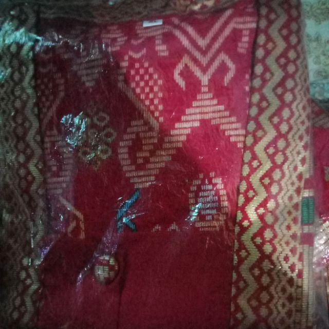 Sarimbit/ Couple Batik Rok N Blus Span Pendek Wanita Narita Prodo Merah