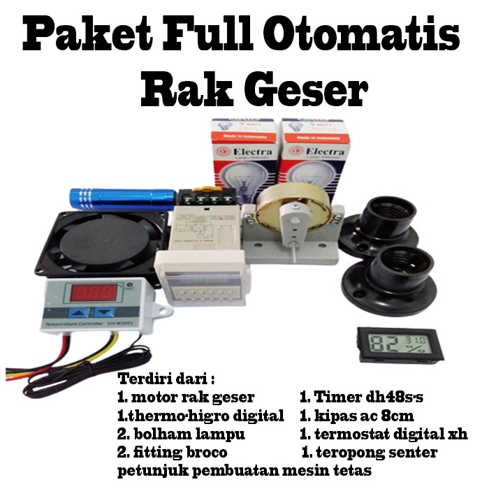 Paket Lengkap Rak Geser Mesin Tetas Telur Full Otomatis / Mesin Penetas Telur Otomatis
