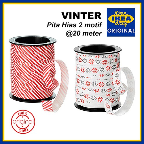 

VINTER 2017 Pita Kado Aneka Motif Pola Merah Putih 20 meter