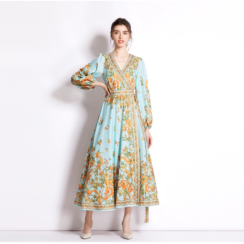 (MAMASILO) Lexi Dress Wanita bunga /Kimono gamis