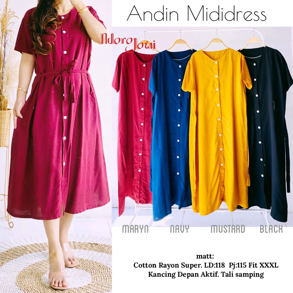 [BISA COD] ANDIN MIDI DRESS - HOMEYDRESS BUSUI - DASTER VIRAL - DASTER SULTAN - HOME DRESS RAYON ADEM