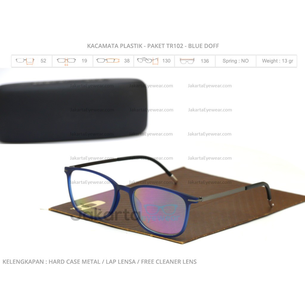 PAKET GRATIS LENSA - TR102 Kacamata Frame Plastik