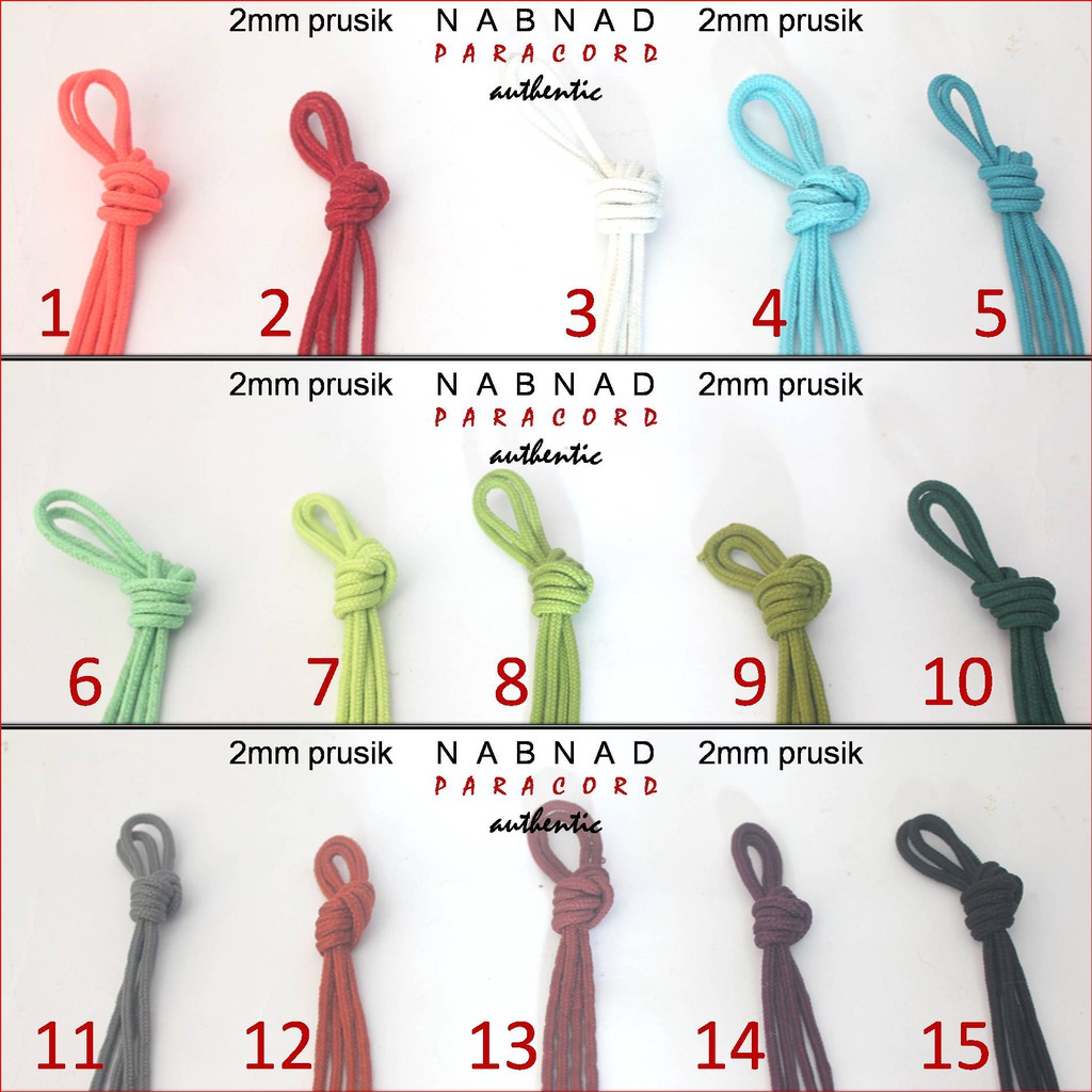 Parodi Prusik 2 Mm No 1- 46 Polos Tali Prusik 2mm Polos Dan Motif Bukan Paracord 2mm  Harga Per Mete